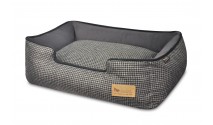 Doggy Be Houndstooth  Lounge Bed Shadow Grey