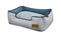 Doggy Be Houndstooth  Lounge Bed L Blue
